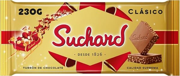 Suchard Tableta de Turrón de Chocolate con Leche con Arroz Inflado
